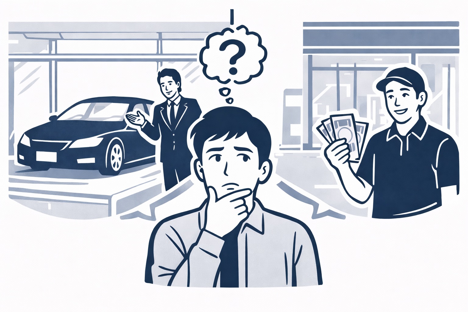 車の下取りと買取の違い｜どっちが得か比較表で解説